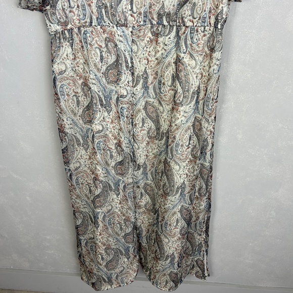 Mikarose The London maxi dress size XXL white paisley chiffon side slits modest - Picture 11 of 14
